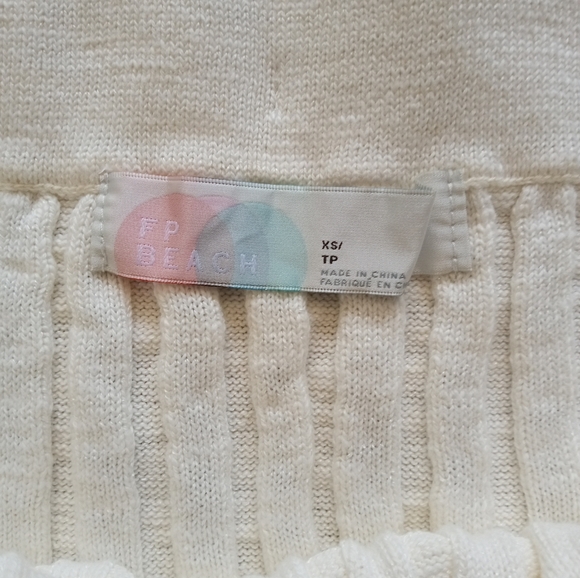 Free People FP Beach Women's Veda Knit Ribbed Midi Skirt Ivory Size XS - Picture 4 of 8